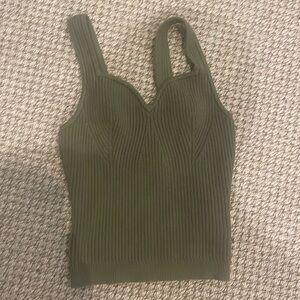 Olive green knit Abercrombie sweater tank